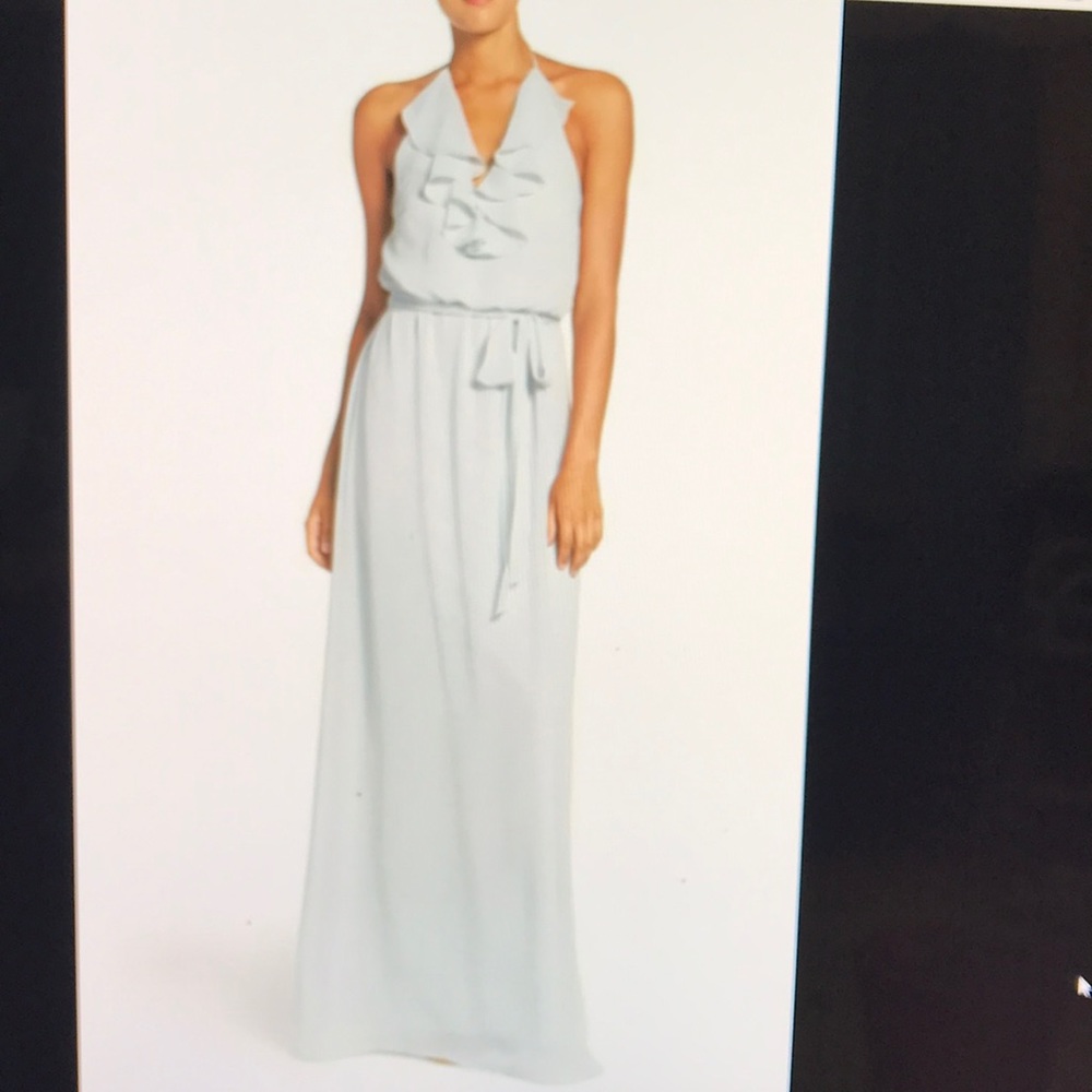 Dani Ruffle Neck Halter Gown